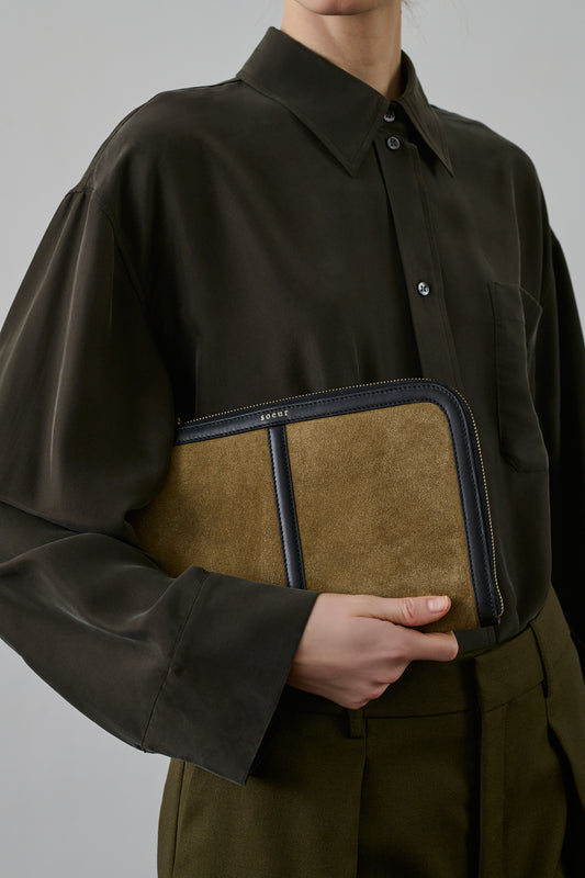 Pochette Doces - Bronze/Noir - Cuir - Femme