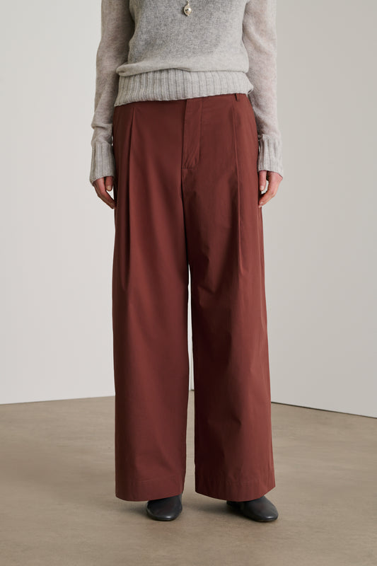 Pantalon Devy - Acajou - Coton - Femme