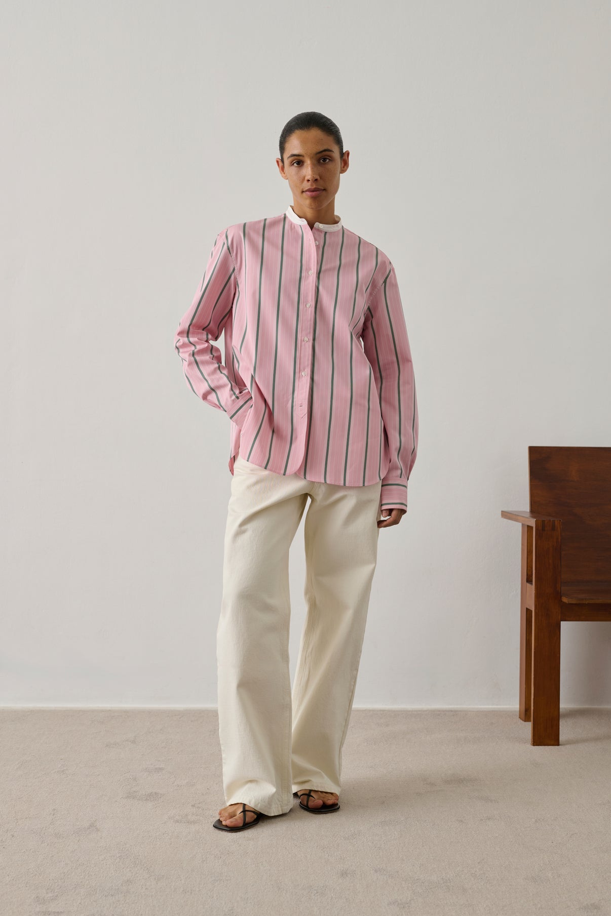 Chemise Bermudes - Rose/Gris - Coton - Femme vue 1