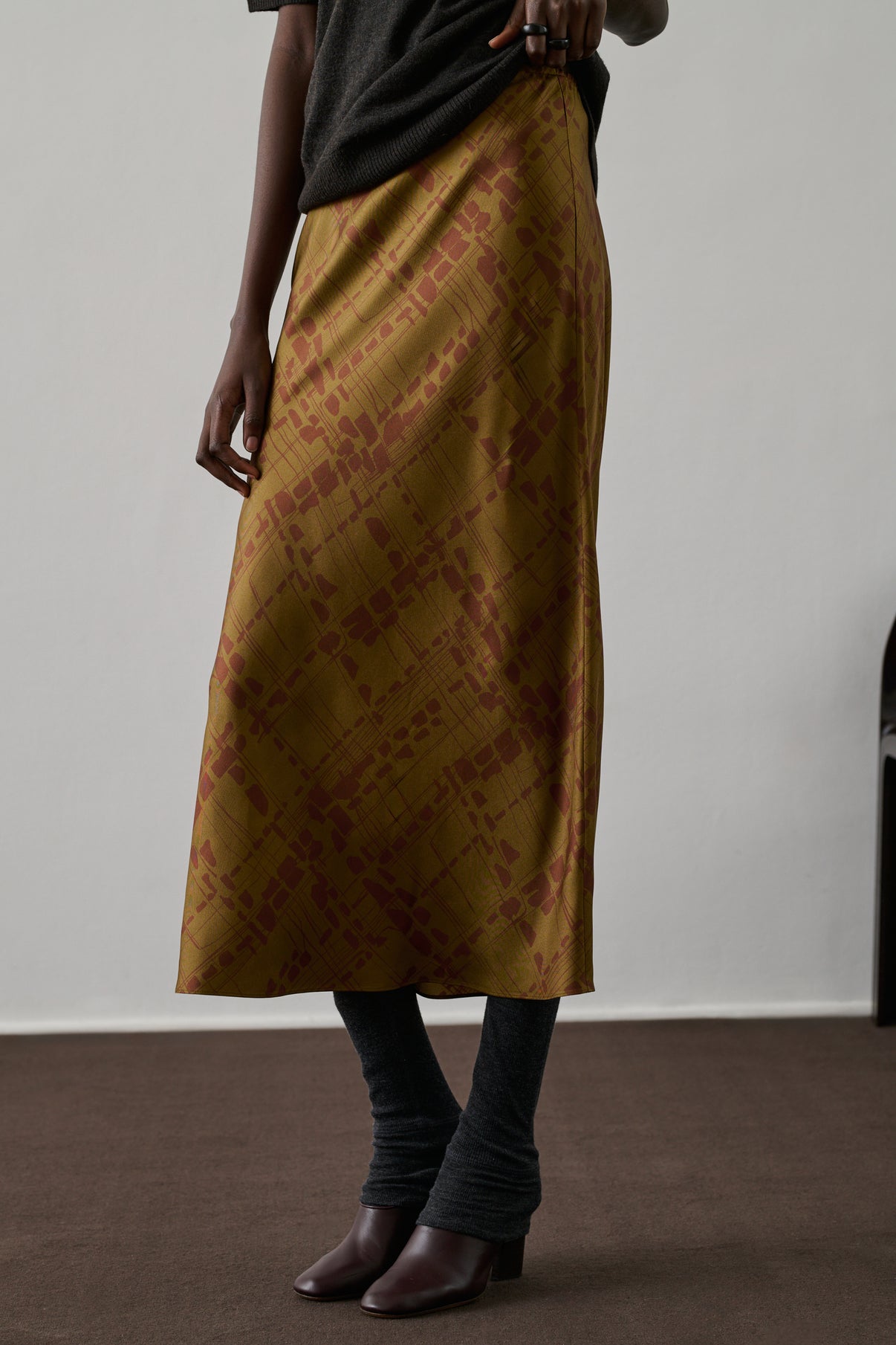 Jupe Fever - Bronze/Rouille - Soie - Femme vue 3