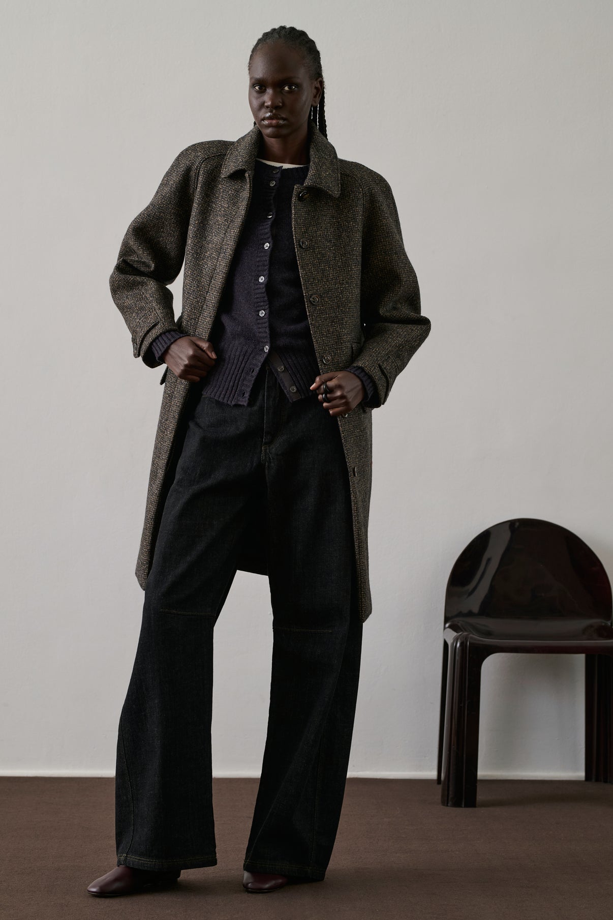 Manteau Simba - Marron/Noir - Laine - Femme vue 3